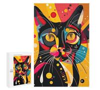 Jigsaws 1000 PCS for Teenagerss Retro Cat Jigsaw Puzzle Brain Teaser Game Stress Reliever Challenging To Complete 1000 PCS