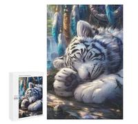 Jigsaws 1000 PCS for Teenagerss Sleeping White Tiger Puzzles for Adults Hands-on Game Birthday Present Birthday Present, Gifts, 1000 PCS