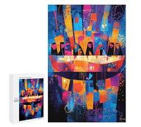 Jigsaws 1000 PCS for Teenagerss The Last Supper Reinterpreted - Abstract Geometric Expressionism Puzzles for Adults Hands-on Game Birthday Present Birthday Present, Gifts, 1000 PCS