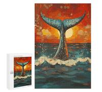 Jigsaws 1000 PCS for Teenagerss Whale Tail at Sunset Puzzles for Adults Hands-on Game Birthday Present Birthday Present, Gifts, 1000 PCS