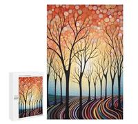 Jigsaws 1000 PCS for Teenagerss Whimsical Forest Sunset Jigsaws for Adults Brain Teaser Game Birthday Present Challenging To Complete 1000 PCS