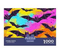 Jigsaws 1000 Piece Bat - Nocturnal Animals Classic Educational Games Impossible Educational Games Puzzles 70x50cm/1000pcs