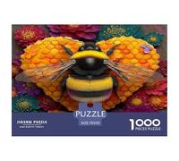 Jigsaws 1000 Piece Cute Little Bee - Artistic Insects Home Decoration for Families Puzzles 70x50cm/1000pcs