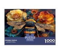 Jigsaws 1000 Piece Cute Little Bee - Artistic Insects Impossible Educational Games for Adults Or Families Puzzles 38x26cm/1000pcs