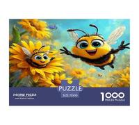 Jigsaws 1000 Piece Cute Little Bee - Artistic Insects Impossible Educational Games for Adults Or Families Puzzles 70x50cm/1000pcs