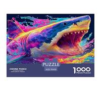 Jigsaws 1000 Piece Magma Shark - Artistic Animals Classic Educational Games for Adults Or Families Puzzles 70x50cm/1000pcs