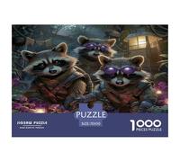 Jigsaws 1000 Piece Raccoon - Artistic Cool Animals Impossible Educational Games Challenging Puzzles 70x50cm/1000pcs