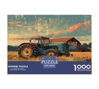 Jigsaws 1000 Piece Tractor - Art Farm Impossible Educational Games for Adults Or Families Puzzles 38x26cm/1000pcs
