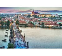 Jigsaws 1000 pieces for adults - 1000 piece jigsaw puzzles for adults is ideal as a gift for the whole family and the jigsaw puzzle Czech Republic Prague Bridges 52x38cm