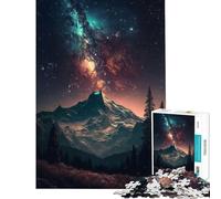 Jigsaws 1000 Pieces for Adults A Galaxy Mountain View Stress Relief Desk Play No Loose Parts When Connected Neat Gifts for Home Ornament (Size 50x75cm)