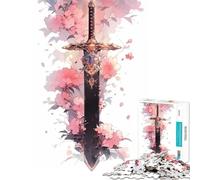 Jigsaws 1000 Pieces for Adults A Majestic Sword Stress Relief Desk Play No Loose Parts When Connected Neat Gifts for Home Ornament (Size 50x75cm)