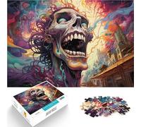 Jigsaws 1000 Pieces for Adults A man holds up a skull Home Decoration Puzzle 26x38cm Suitable for desktop decoration for teenager Age 14+