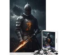 Jigsaws 1000 Pieces for Adults A Mighty Medieval Knight Home Decoration Toys Art Work Gift for Educational Game Fun at Home Activities, Size 38x26cm