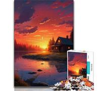 Jigsaws 1000 Pieces for Adults A Small Room at Sunset Adult Puzzles,Challenging Game Gifts for Is Ideal As A Gift for The Whole Family 38x26cm