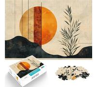 Jigsaws 1000 Pieces for Adults Abstract Boho Sunset Meadow Landscape Denkspiel Geburtstagsgeschenk, Geschenke38x52cm