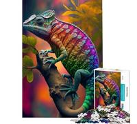 Jigsaws 1000 Pieces for Adults Abstract Chameleon Educational Games Learning Educational Toys Gifts For Birthdays A Work of Art (Size 75x50cm)