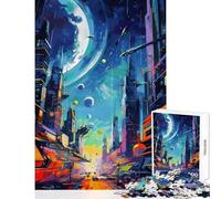 Jigsaws 1000 Pieces for Adults Abstract City Buildings Impossible Game Learning Educational Educational Toy Wishlist with Santa Claus (38x52cm)