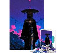 Jigsaws 1000 Pieces for Adults Abstract Figure in A Cyberpunk Landscape Stress Relief Desk Play No Loose Parts When Connected Neat Gifts for Home Ornament (Size 38x52cm)