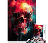 Jigsaws 1000 Pieces for Adults Abstract Skull Digital Art Educational Toy Great Gifts And Toys Educational Game Wishlist with Santa Claus size 38x52cm