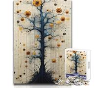 Jigsaws 1000 Pieces for Adults Abstract Tree with Golden Orbs Educational Game Learning Educational Gift For Birthdays Size 50x75cm