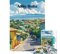 Jigsaws 1000 Pieces for Adults Addis Ababa Cityscape Puzzles for Teenagers Pattern Assembly Difficult And Challenge Challenging Game And Family Play (Size 50x75cm)