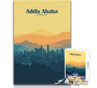 Jigsaws 1000 Pieces for Adults Addis Ababa Skyline Educational Game Learning Educational Gift For Birthdays Size 50x75cm