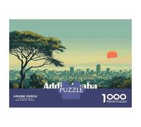 Jigsaws 1000 Pieces for Adults 'Addis Ababa Skyline Jigsaws for Adults DIY Toys Home Decoration Unique Birthday And Xmas Gifts 52x38cm/1000pcs