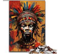 Jigsaws 1000 Pieces for Adults African Tribal Graffiti Wooden Jigsaw Interactive Family Game, Brain Challenge, Educational Toy size 50x75cm