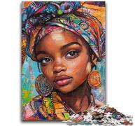 Jigsaws 1000 Pieces for Adults African Woman Decompressing Intellectual Educational Toy Great Gifts And Toys 26x38cm