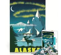 Jigsaws 1000 Pieces for Adults Alaska City Travel Art, Impossible Game, Difficult Challenge, Enhance Love between Couples 38x52cm