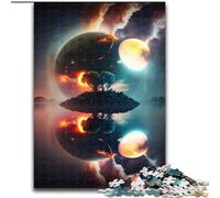 Jigsaws 1000 Pieces for Adults Alien Planet Landscape Made of Wood, Fun Present & Activity for Home 50x75cm Brain-Challenging DIY Decorative Game, Family Interactive Toy
