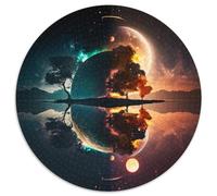 Jigsaws 1000 Pieces for Adults Alien Planet Landscape Round Jigsaw Challenging DIY Art for Enthusiasts, for Relaxation (67.5x67.5cm)