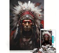 Jigsaws 1000 Pieces for Adults Alive in Native Indian, Impossible Game, Difficult Challenge, Enhance Love between Couples 38x52cm