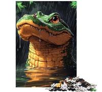 Jigsaws 1000 Pieces for Adults Alligator in The Rain Help The Brain Exercise Wall Decoration Educational Toy Suitable for People Aged 14 And Above (38x52cm)