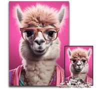 Jigsaws 1000 Pieces for Adults Alpaca Funny Animal Impossible Jigsaw Puzzles for Adults Interactive Family Game DIY Home Decor Brain Challenge Gift 1000 PCS(75x50cm)