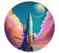 Jigsaws 1000 Pieces for Adults Amazing Rocket The Sea Round Puzzle 1000 Pieces Jigsaw Challenging Brain Teaser, Family Activity, Home Decor, (Size 67.5x67.5cm)