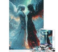 Jigsaws 1000 Pieces for Adults Angel Vs Demon Impossible Game Learning Educational Educational Toy Wishlist with Santa Claus (50x75cm)