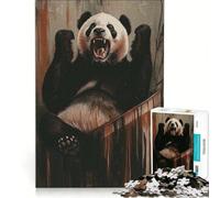 Jigsaws 1000 Pieces for Adults Angry Panda, Impossible Game, Difficult Challenge, Enhance Love between Couples 38x52cm