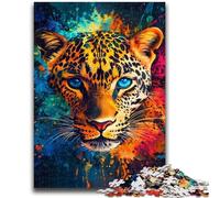 Jigsaws 1000 Pieces for Adults Animal Leopard Adult Jigsaw,Stress Reliever Difficult Challenge Suitable for Desktop Decoration (38x26cm)