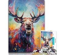 Jigsaws 1000 Pieces for Adults Animal Moose 1000 Pieces for Adults,Birthday Present, Gifts, Wall Art for Age 14 Years Up (size 75x50cm)