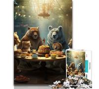 Jigsaws 1000 Pieces for Adults Animal Party,Help The Brain Exercise Addictive Toys to Cultivate Patience Gift For Birthdays (38x26cm)