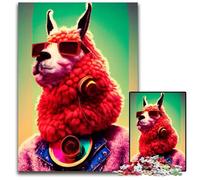 Jigsaws 1000 Pieces for Adults Animal Portrait Alpaca Impossible Jigsaw Puzzles for Adults Ideal for Lover Perfect Christmas New Year Valentine's Gift 1000 PCS(75x50cm)