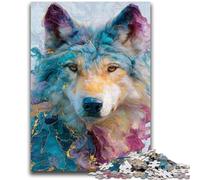 Jigsaws 1000 Pieces for Adults Animal Wolf Art Family Fun Fun at Home Activities, Birthday Present,Travel Gifts, for And 14 Years Old 26x38cm