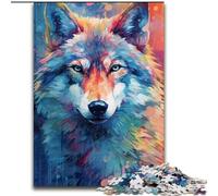 Jigsaws 1000 Pieces for Adults Animal Wolf Colour Puzzle Made of Wood,for Teenagers & Family Fun - DIY Brain Teaser Game Gift 1000pcs(50x75cm)