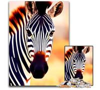 Jigsaws 1000 Pieces for Adults Animal Zebra in A Field Impossible Jigsaw Puzzles for Adults Ideal for Lover Perfect Christmas New Year Valentine's Gift 1000 PCS(75x50cm)