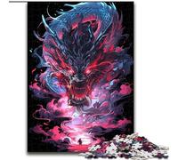 Jigsaws 1000 Pieces for Adults Anime Art Dragon Made of Wood, Perfect for Birthday, Christmas 50x75cm Challenging & Entertaining, Family Activity