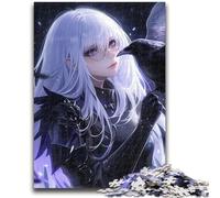 Jigsaws 1000 Pieces for Adults Anime Girl Crow Staycation Kill Time with Fully Interlocking Randomly Shaped Pieces 26X38CM