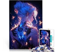 Jigsaws 1000 Pieces for Adults Anime Girl with Butterfly Tattoo Für Familienspaß Die Liebe zwischen Paaren stärken75x50cm