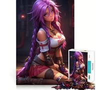 Jigsaws 1000 Pieces for Adults Anime Girl with Purple Hair Gaming Sharp Joint Play, Problem Solve Toy, Calm Fun Time, Christmas Art Display (38x26cm)