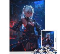 Jigsaws 1000 Pieces for Adults Anime Swordswoman Anti-Stress Toys Great Gift for Games Educational Game Wishlist with Santa Claus Size 50x75cm